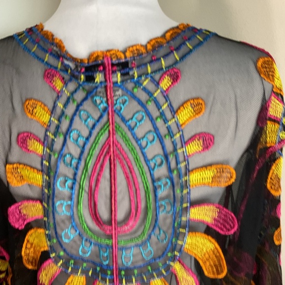 RACHEL Rachel Roy Colorful Sheer Kimono Swim Cover Up One Size Beach - Picture 9 of 10